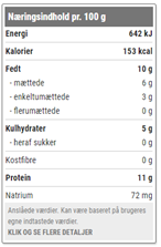 Næringsindhold pr. 100 g tabel